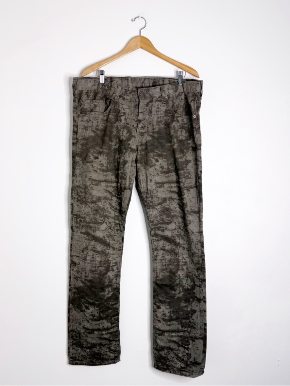 True Religion Vinny Tie Dye Camo Jeans Size 36 Made in USA Button Fly
